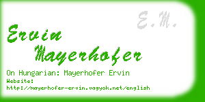 ervin mayerhofer business card